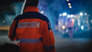 Close up of a female paramedic